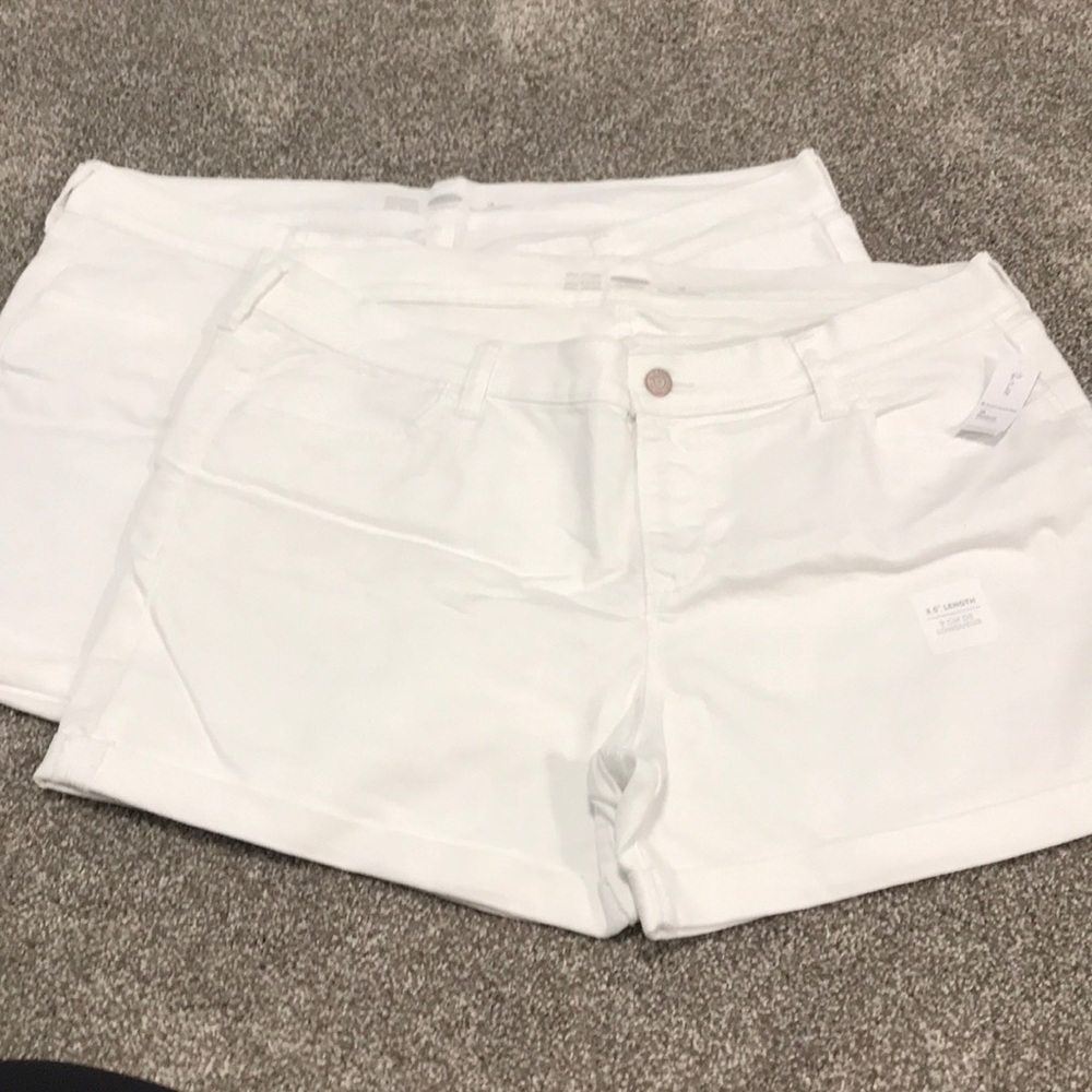 Two pairs white old navy jean shorts